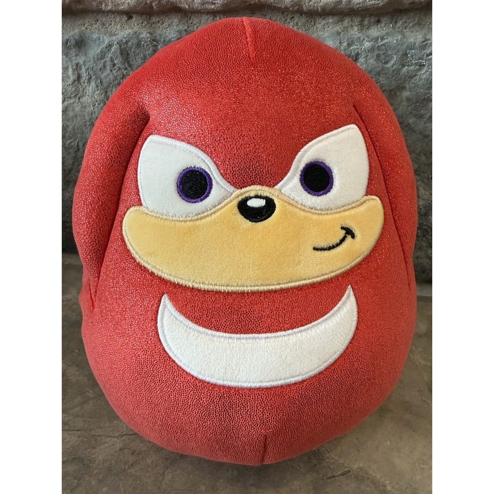 Knuckles the Echidna Sonic the Hedgehog Squishmallow Plush SEGA Sparkly Red 8"